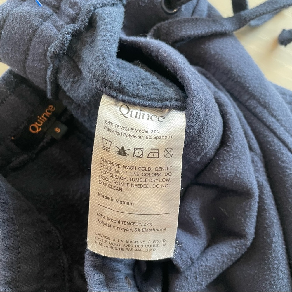 Quince SuperSoft Fleece Joggers (Navy) Tencel Modal Soft - Small - Picture 9 of 9